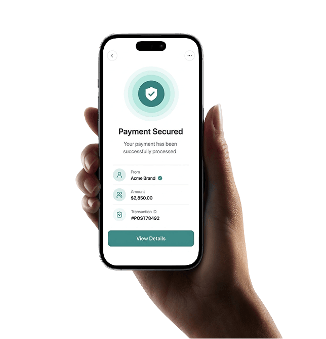 Phone showing payment confirmation